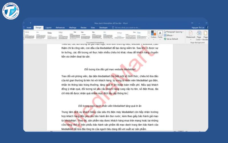 Watermark chữ (Text watermark)